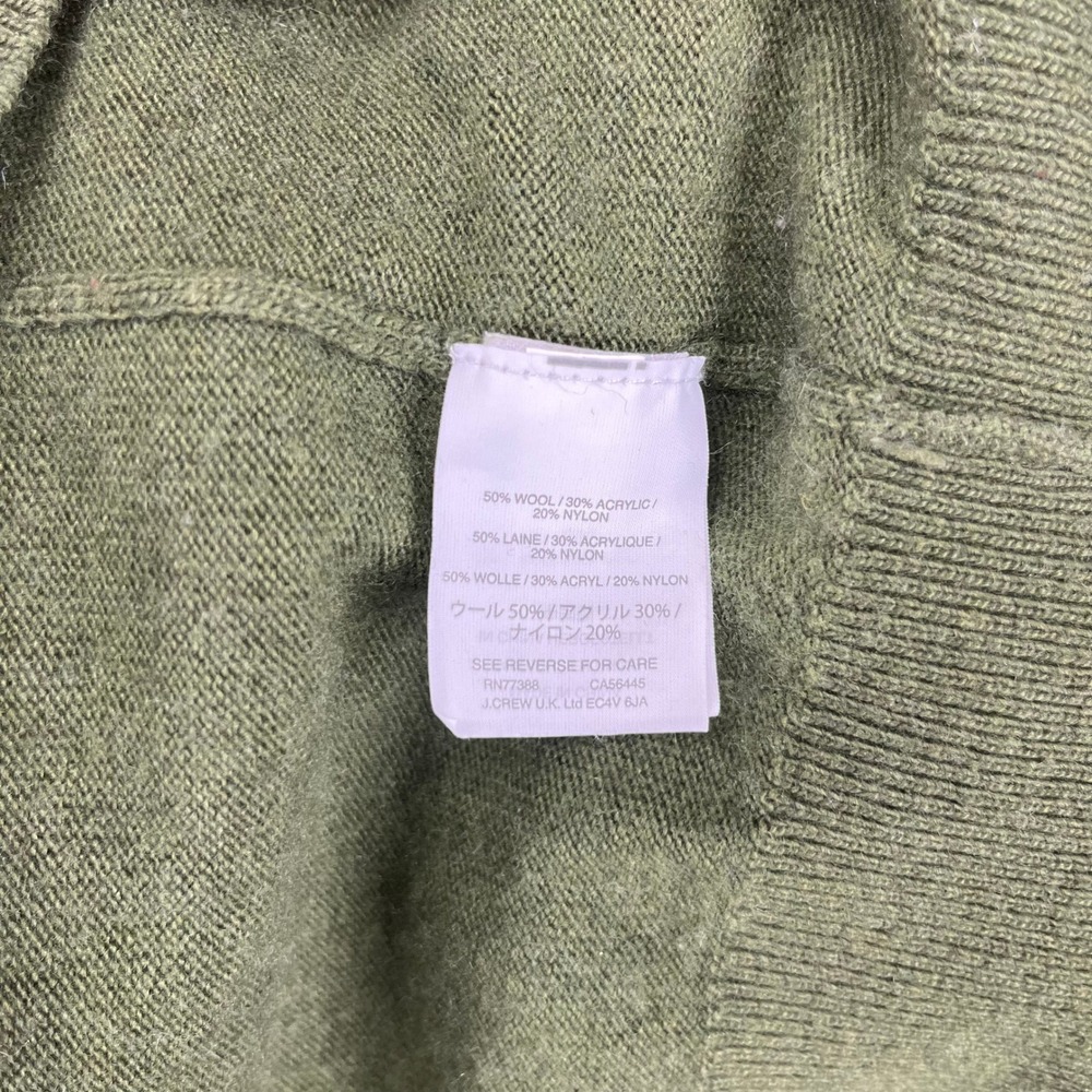 J.Crew Ruffle Sleeve Sweater Womens Large Green Wool Blend Tiered Knit Pullover - Picture 11 of 15